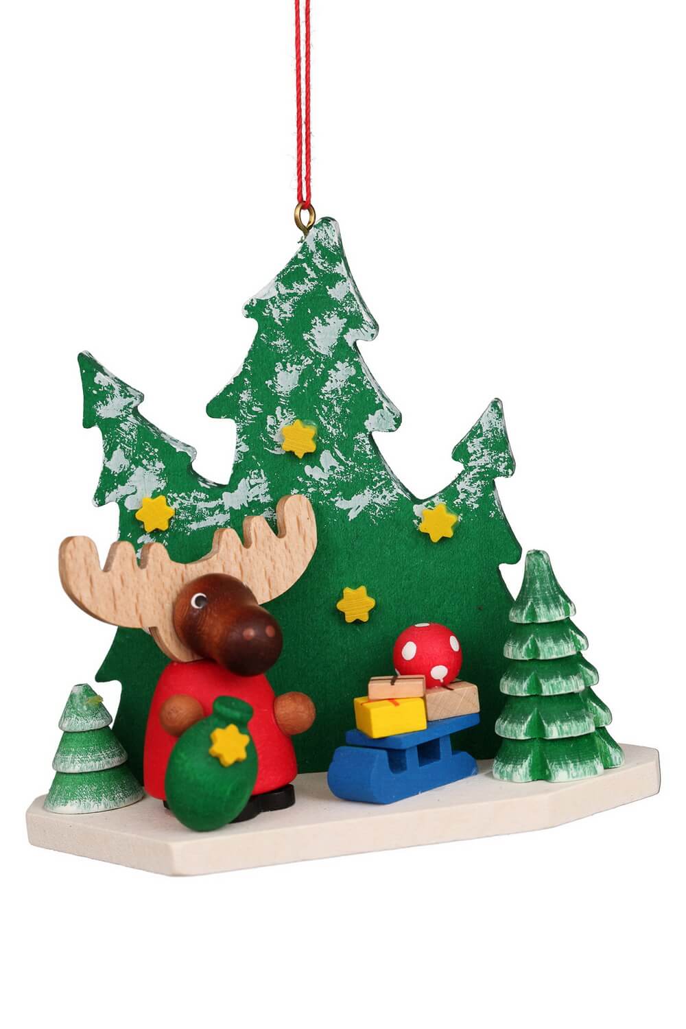 Christbaumschmuck Elch Weihnachtsmann im Wald, 1 Stück von Christian Ulbricht