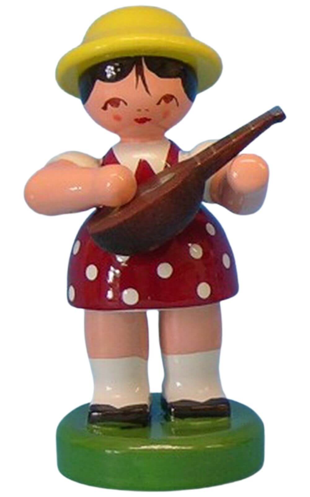 Miniatur - Mädchen mit Mandoline, 7 cm, farbig von Figurenland Uhlig GmbH