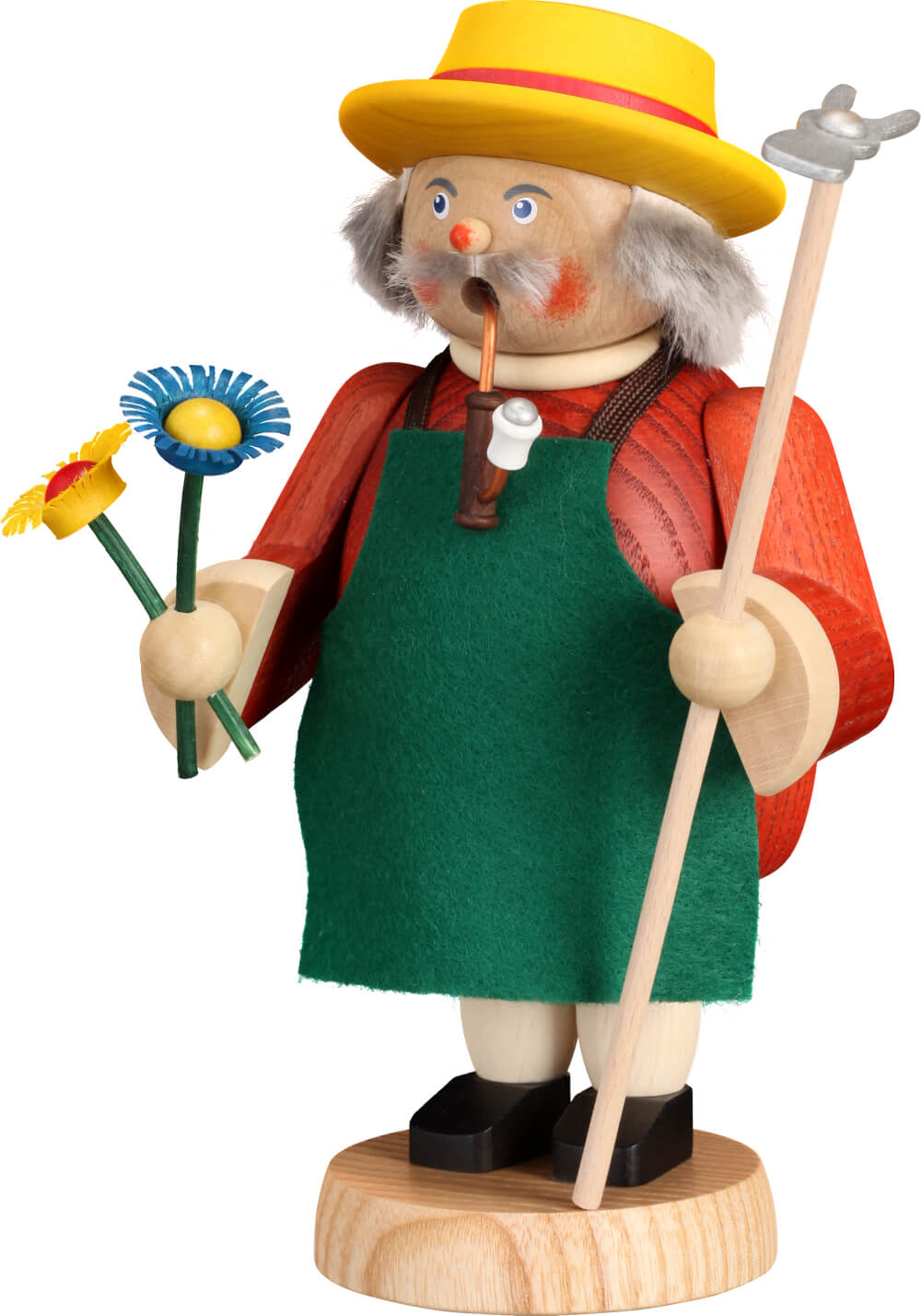 Smoking man gardener, 18 cm by Seiffener Volkskunst eG