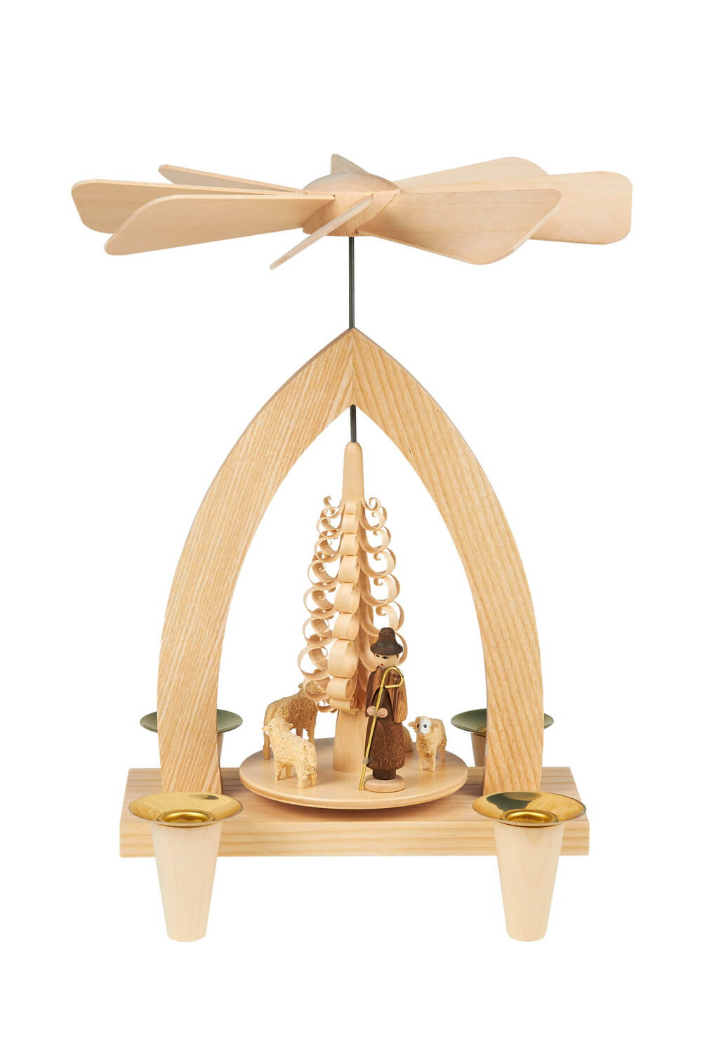 Weihnachtspyramide mit Schafe, natur, 26cm, Heinz Lorenz Olbernhau/ Erzgebirge_Bild1
