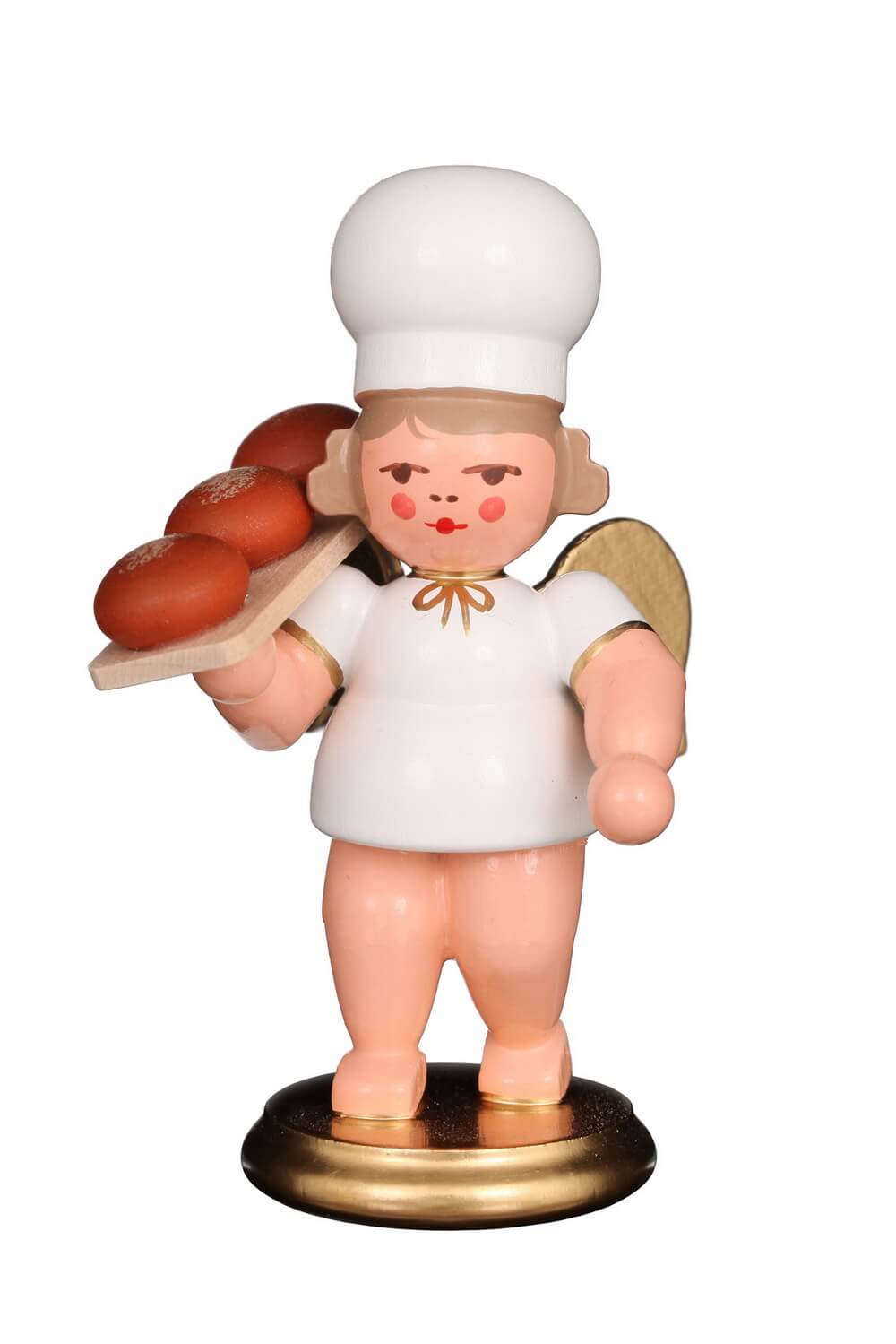 Christmas angel - baker's angel with bread board, 8 cm, colored by Christian Ulbricht