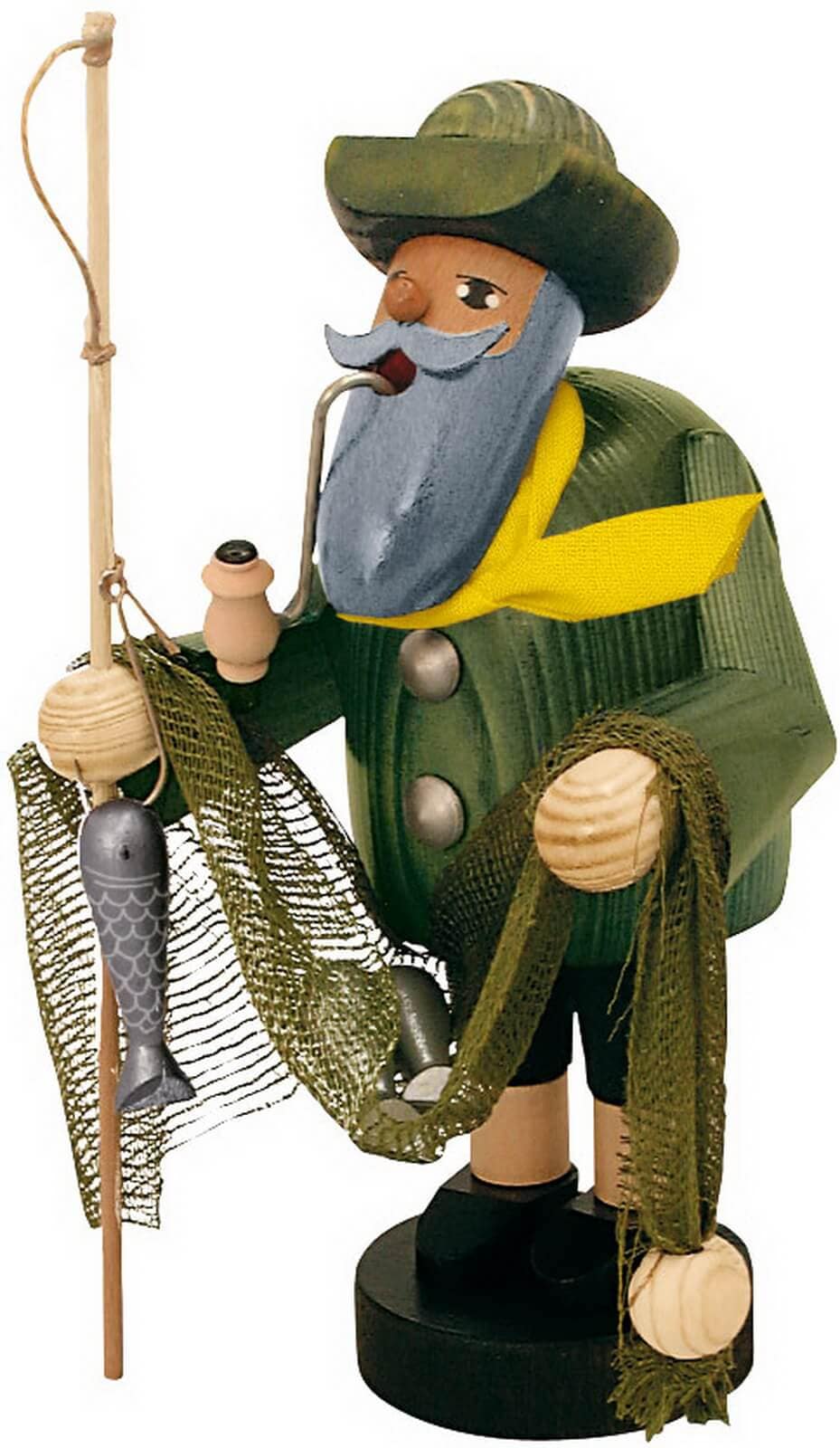 Smoking man fisherman, 22 cm from KWO