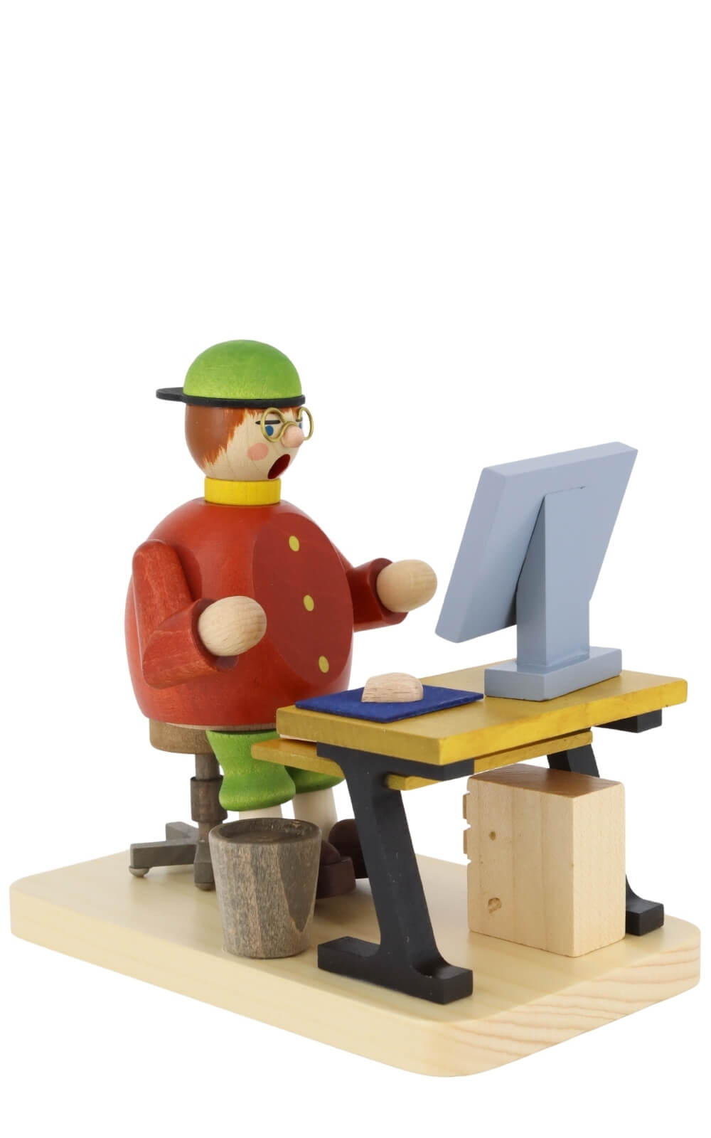 Räuchermännchen Computerfreak, sitzend, 14 cm von Richard Glässer_2