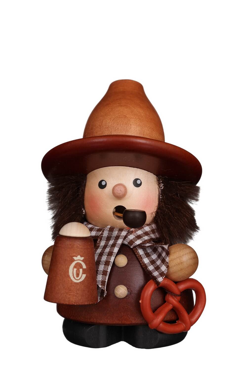 Smoking man Bavarian, natural, 10 cm by Christian Ulbricht