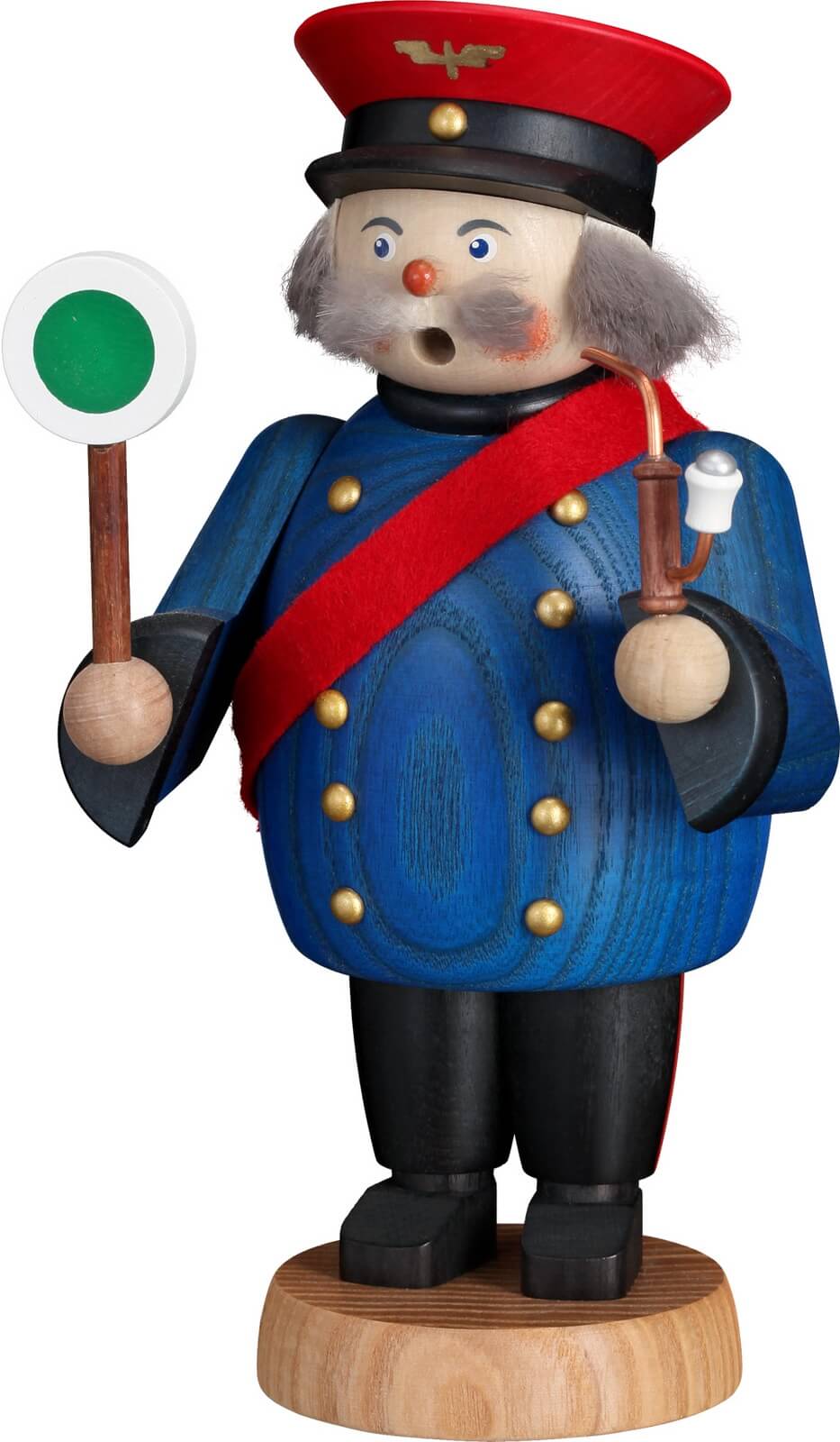 Smoking man railwayman, 19 cm from Seiffener Volkskunst eG