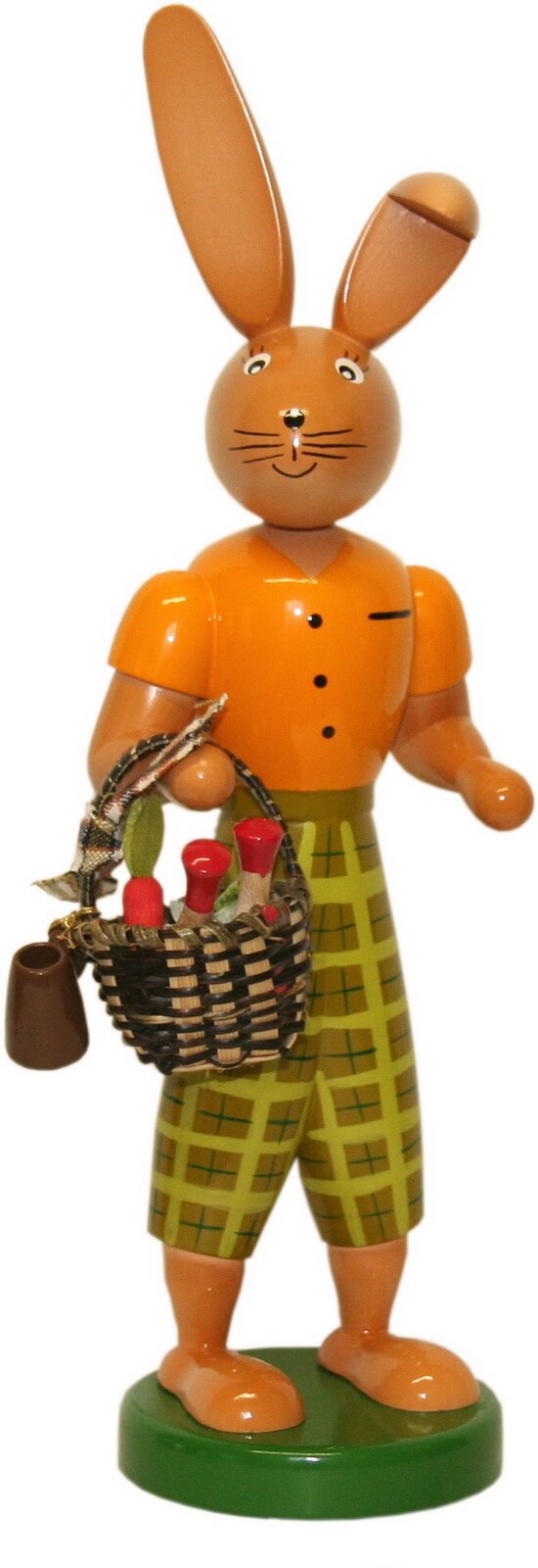 Easter bunny with picnic basket, 25 cm by Holzkunst Gahlenz