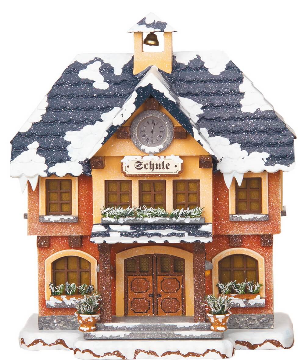 Lichterhaus Schule, 15 cm von Hubrig Volkskunst