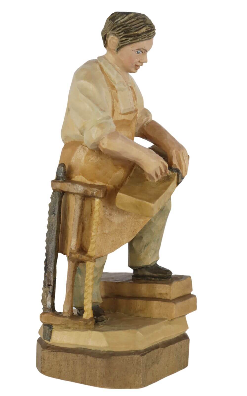 Carpenter, carved, 20 cm, coloured by Schnitzkunst aus dem Erzgebirge_1