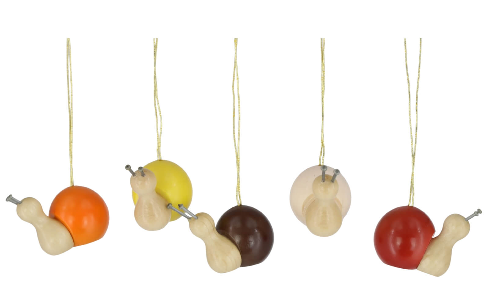 Hanging snails, 5 pieces, colored by SEIFFEN.COM