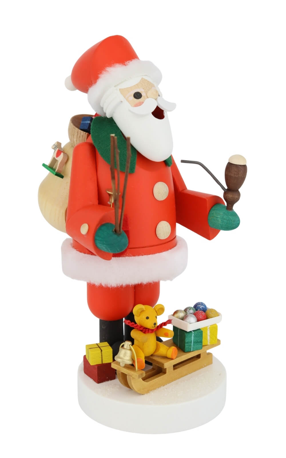 Smoking Man Santa Claus with Sleigh, 19 cm / 7,5 inch by Richard Glässer_3
