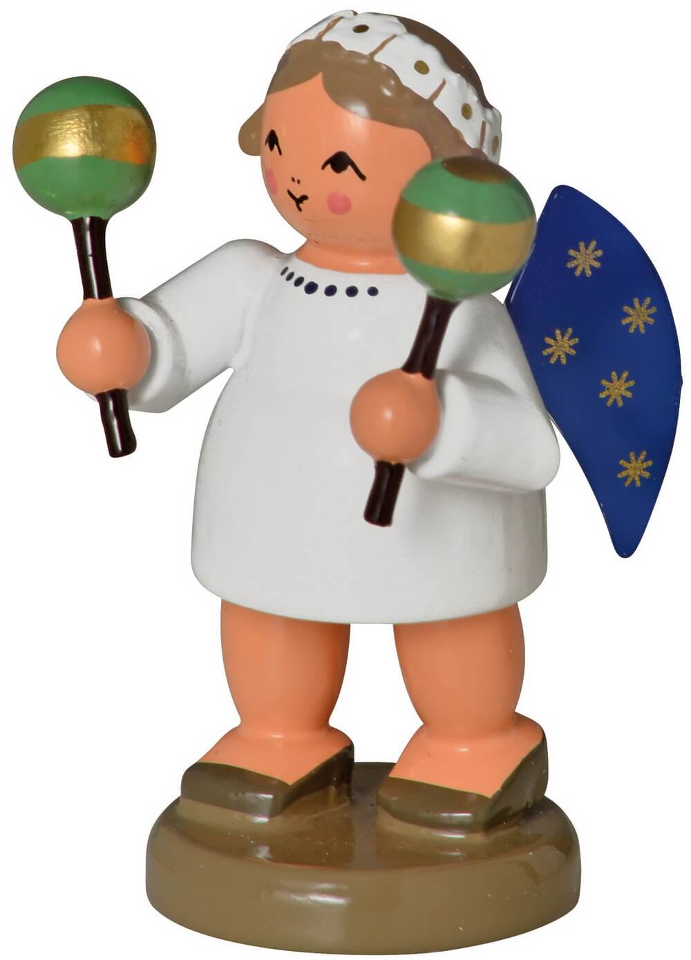 Miniature Christmas angel with maracas, 5 cm by KWO