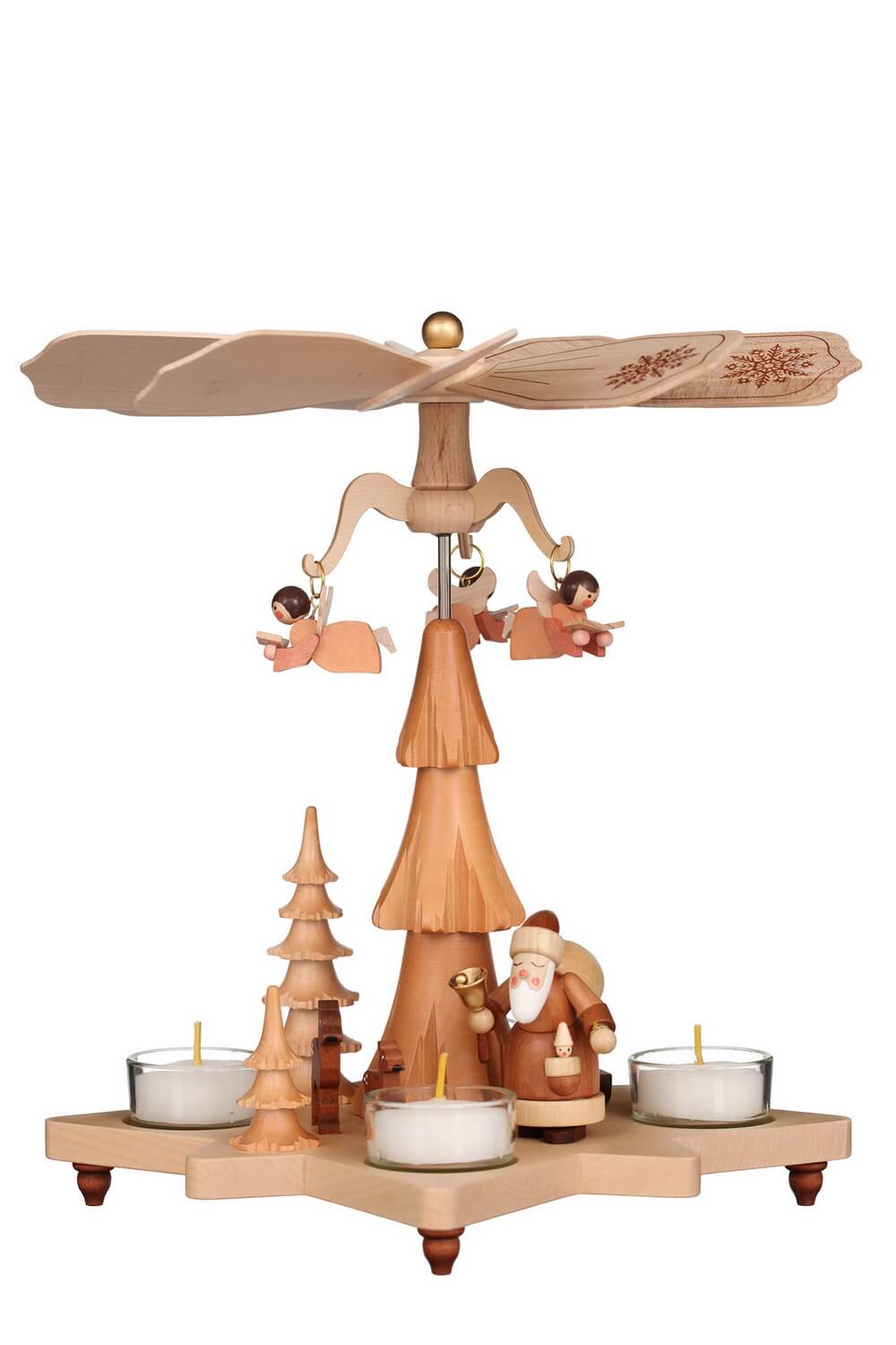 Weihnachtspyramide mit Weihnachtsmann natur, 27 cm von Christian Ulbricht