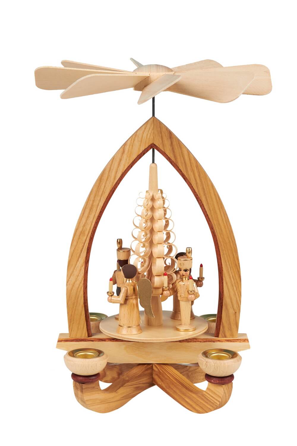 Weihnachtspyramide Lichterengel und Bergmann, 28 cm, natur von Heinz Lorenz