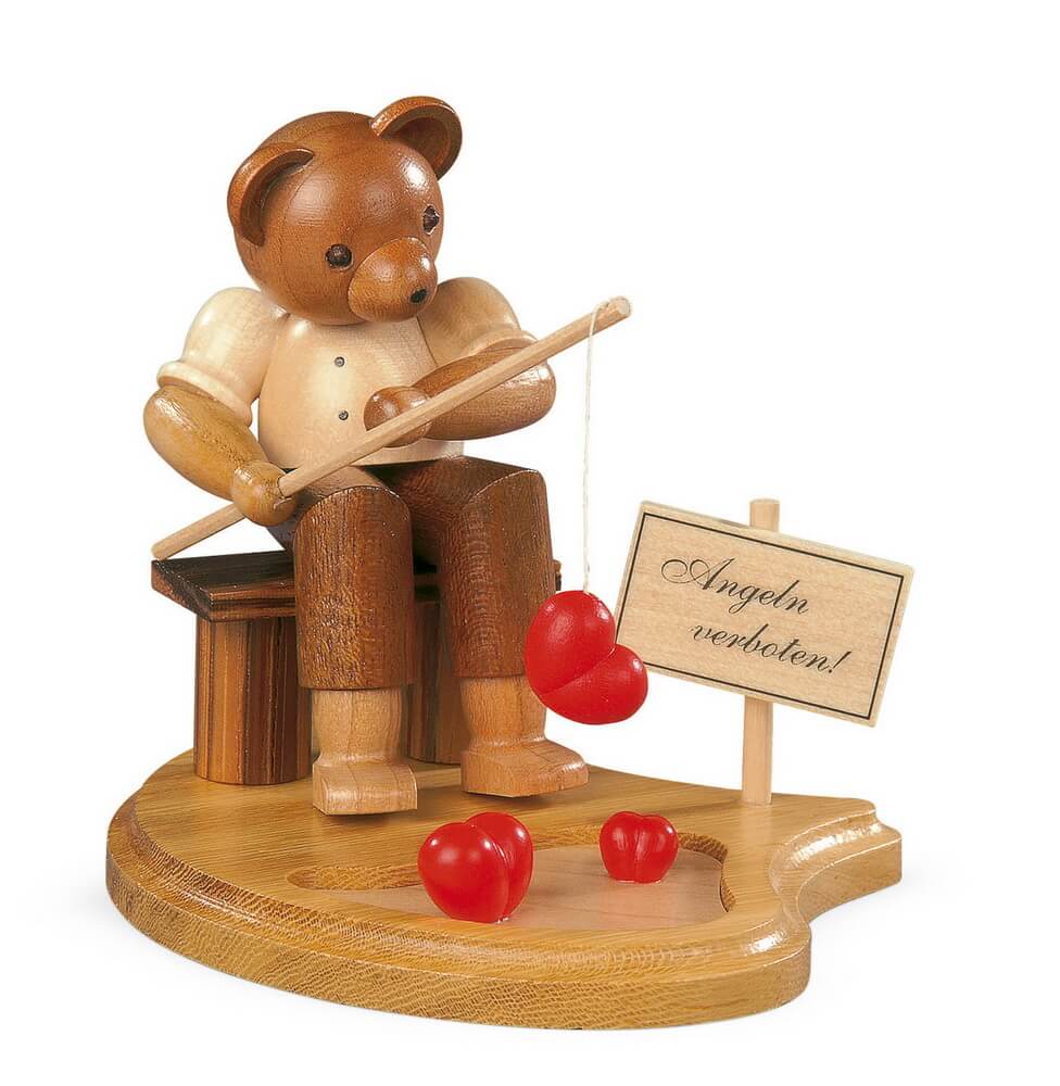 Miniature teddy - Fisherman at the lake, nature by Müller Kleinkunst