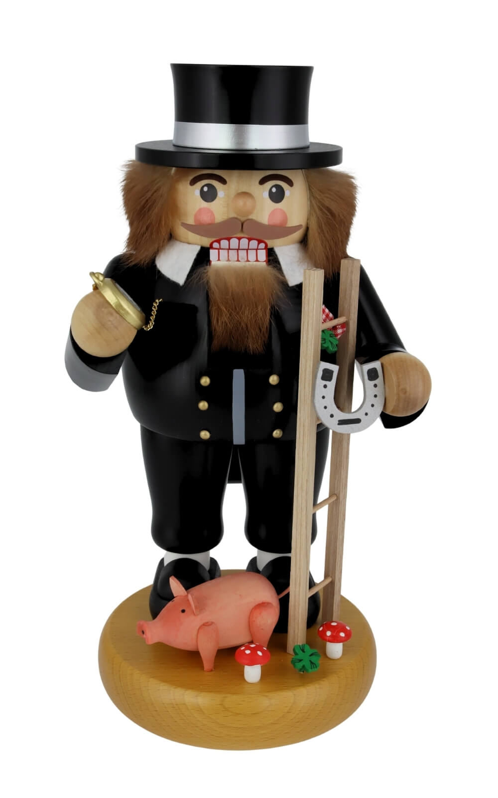 Nutcracker chimney sweep lucky charm, 32 / 12,5 inch cm by Richard Glässer_1