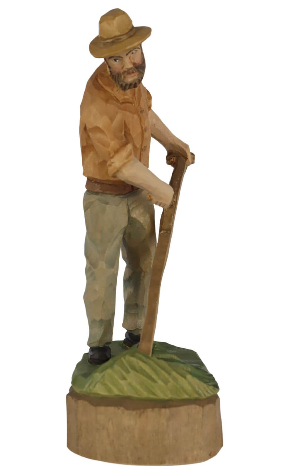 Bauer mit Sense, farbig, 20 cm, geschnitzt von Schnitzkunst aus dem Erzgebirge_2