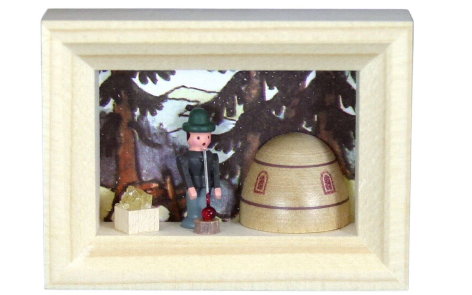 Miniature in the frame glassblower by Gunter Flath