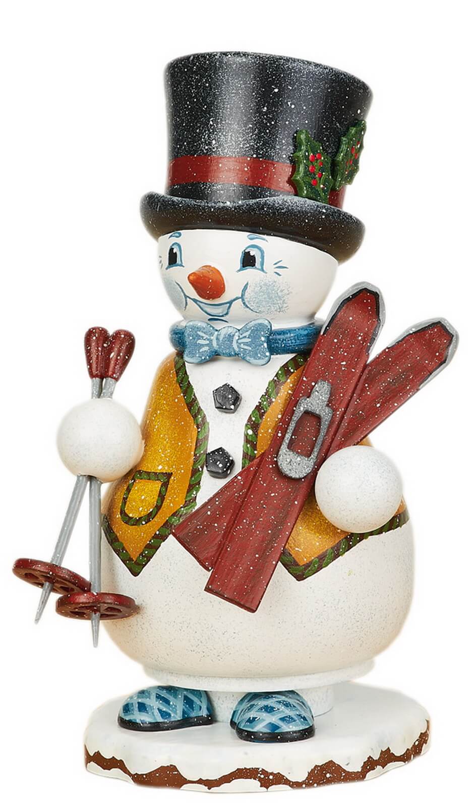 Räuchermännchen Schneemann Skilehrer, 14 cm, farbig von Hubrig Volkskunst