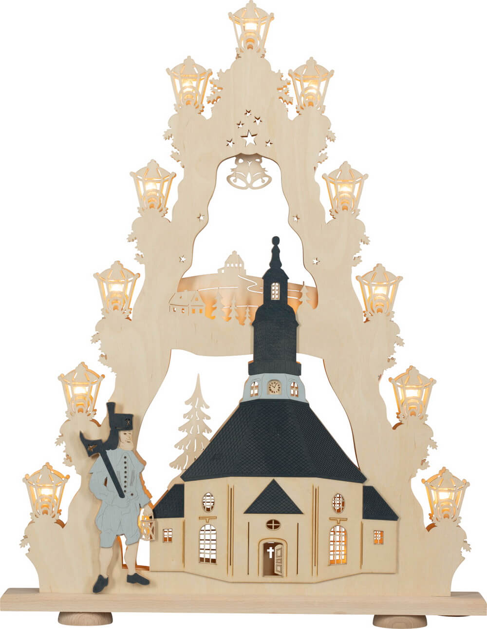 LED light top Seiffen church, 67 cm by Weigla