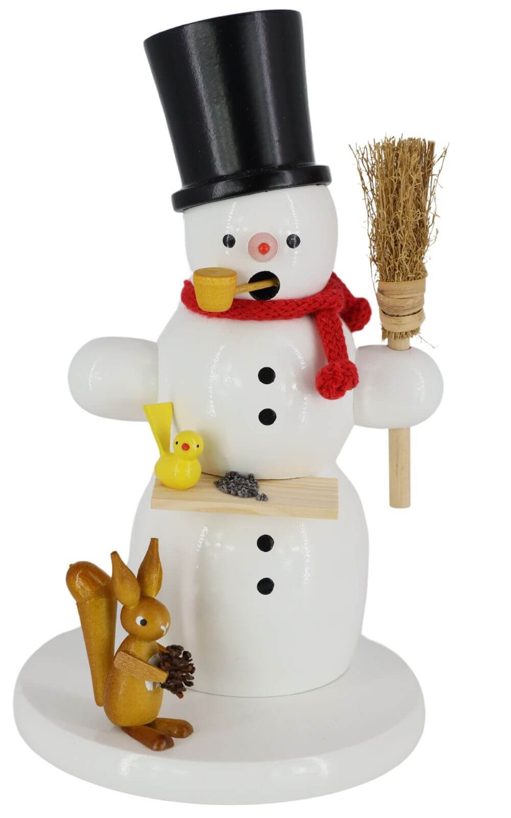 Räuchermännchen Schneemann mit Eichhörnchen, 18 cm von Ralf Zenker_1