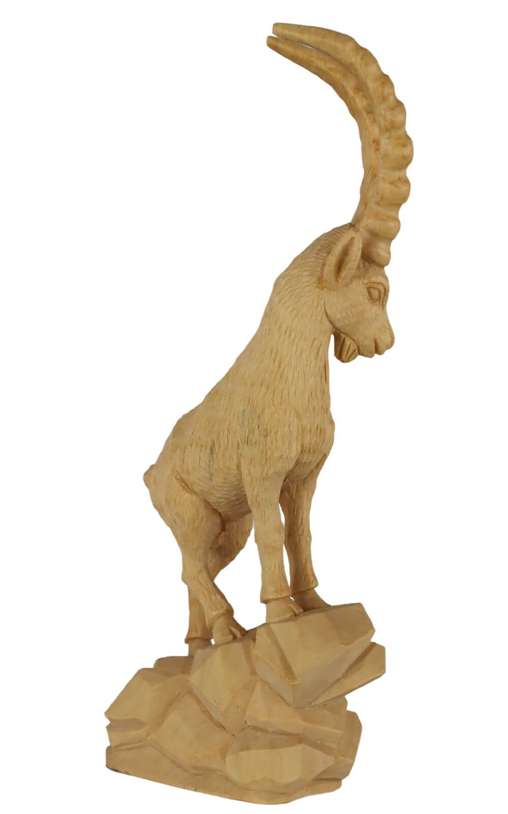 Capricorn carved, natural, 25 cm by Schnitzkunst aus dem Erzgebirge_2