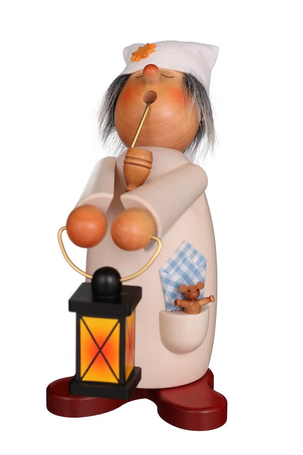 Smoking man sleeping cap lantern holder, 18 cm by Christian Ulbricht