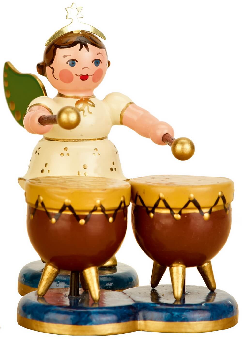 Christmas angel with timpani by Hubrig Volkskunst