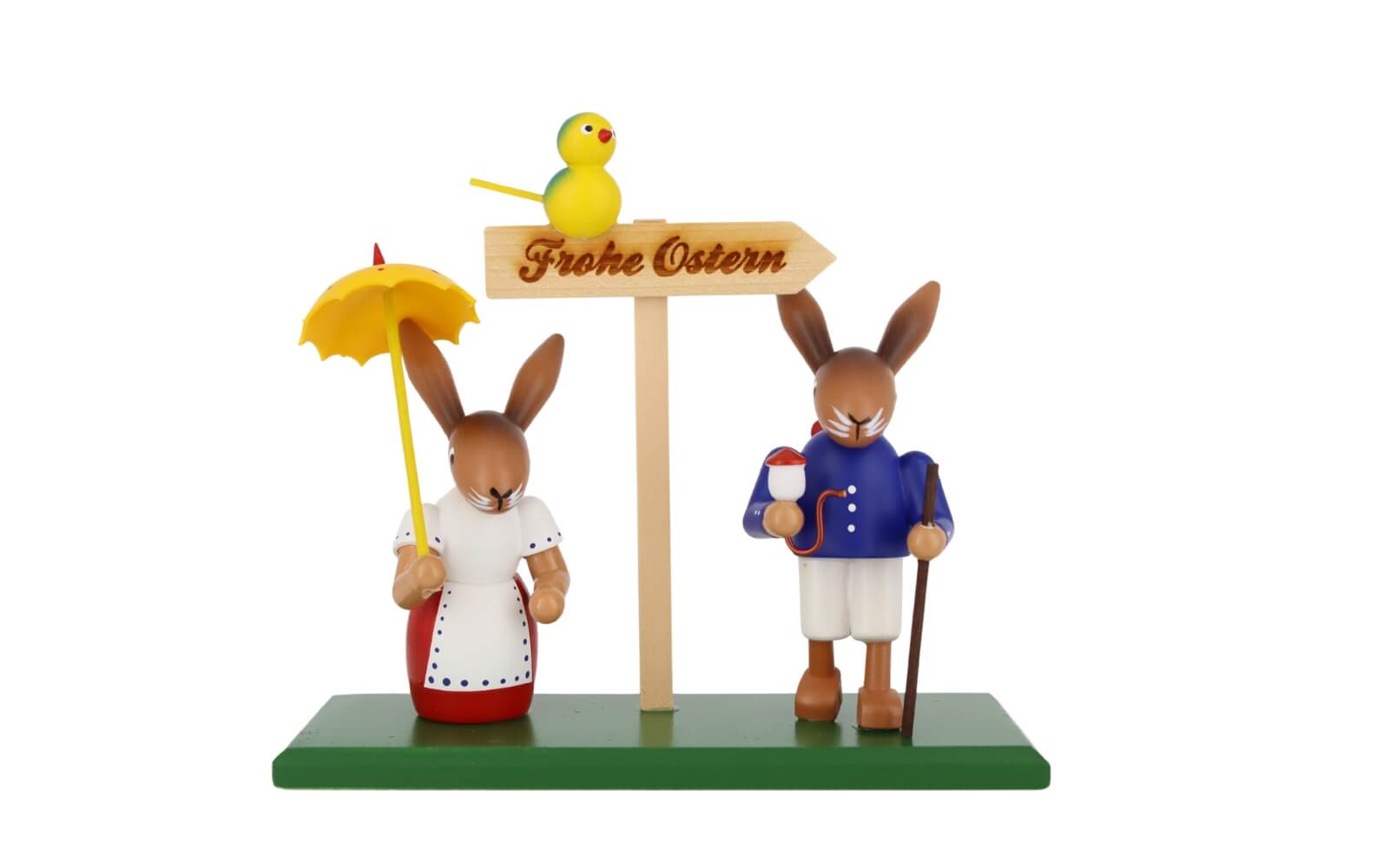 Osterhasenpaar Ostergruß - Frohe Ostern, 19 cm von SEIFFEN.COM_3