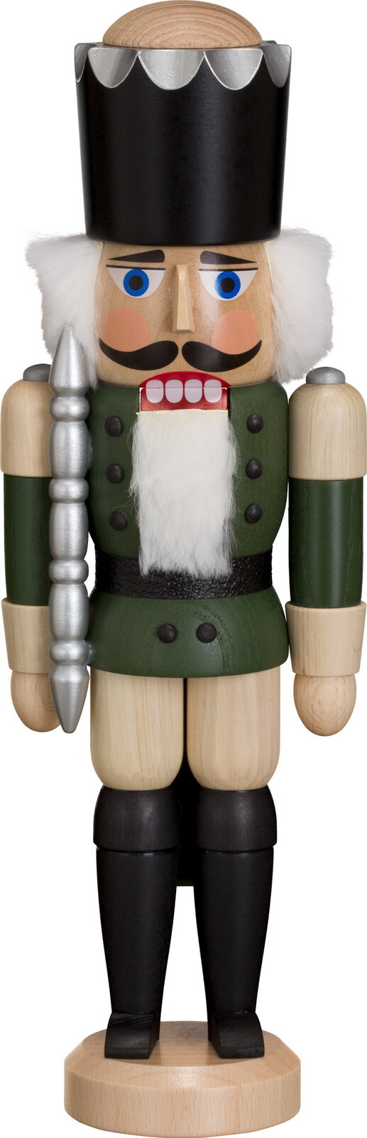 Nutcracker King, green glazed, 29 cm by Seiffener Volkskunst eG