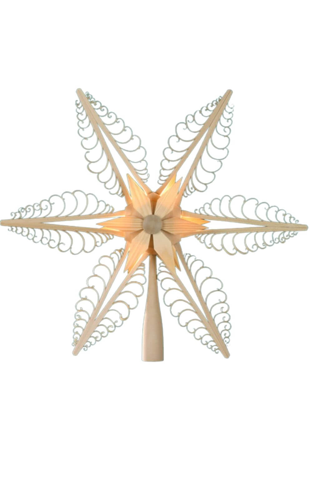 Christmas tree top wooden star, electrically illuminated, 32 cm by Martina Rudolph_2