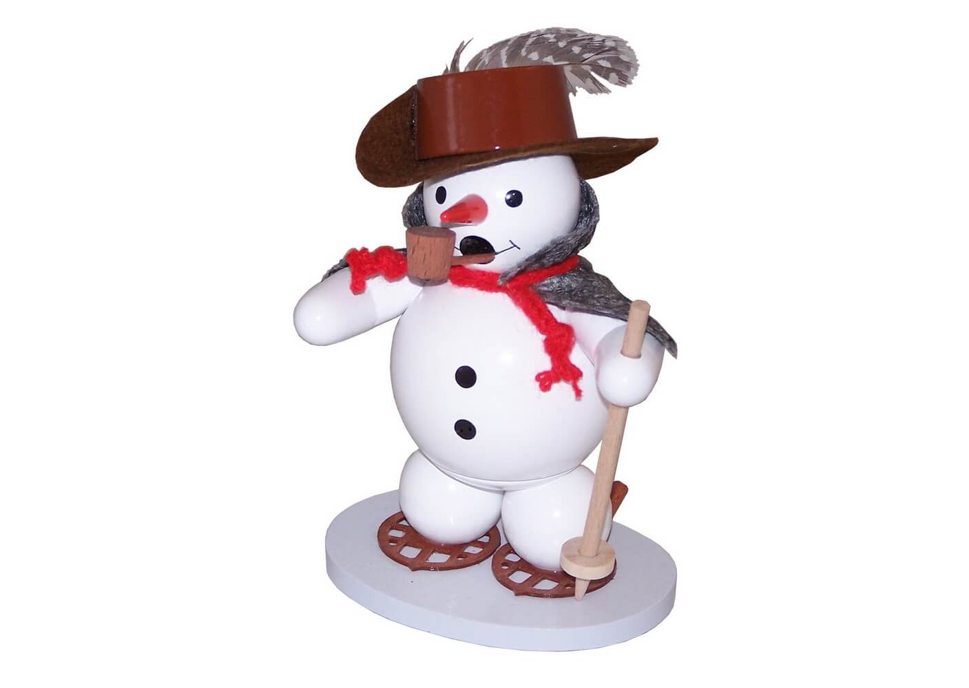 Räuchermännchen Schneemann mit Schneeschuhen, 12 cm von Ralf Zenker
