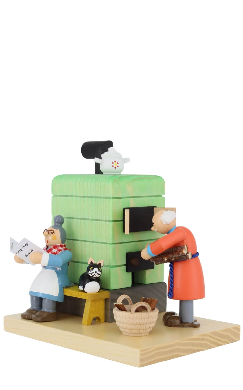 Räuchermännchen Oma und Opa am Kachelofen von Richard Glässer_3