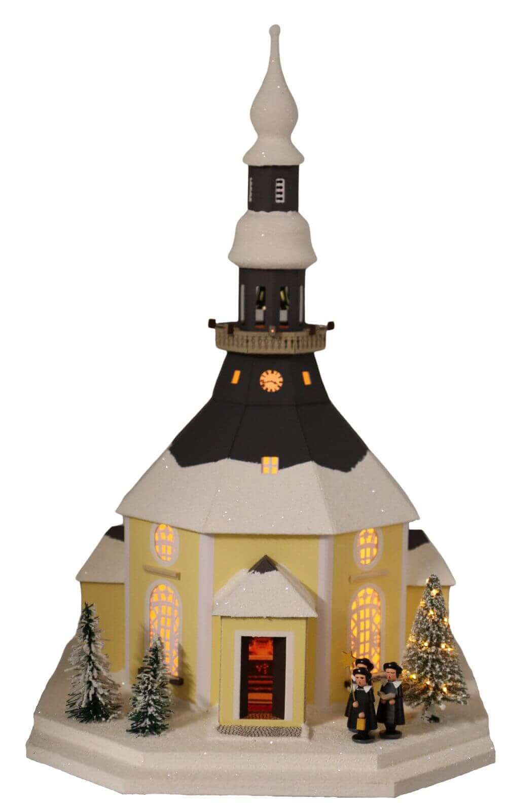 LED Lichterhaus Seiffener Kirche mit beleuchtetem Weihnachtsbaum, 43 cm von Birgit Uhlig_1