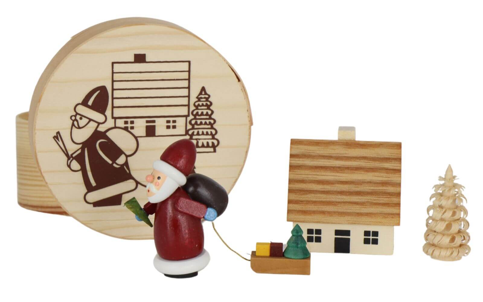 Miniatur - Weihnachtsmann in der Spanschachtel von Knuth Neuber