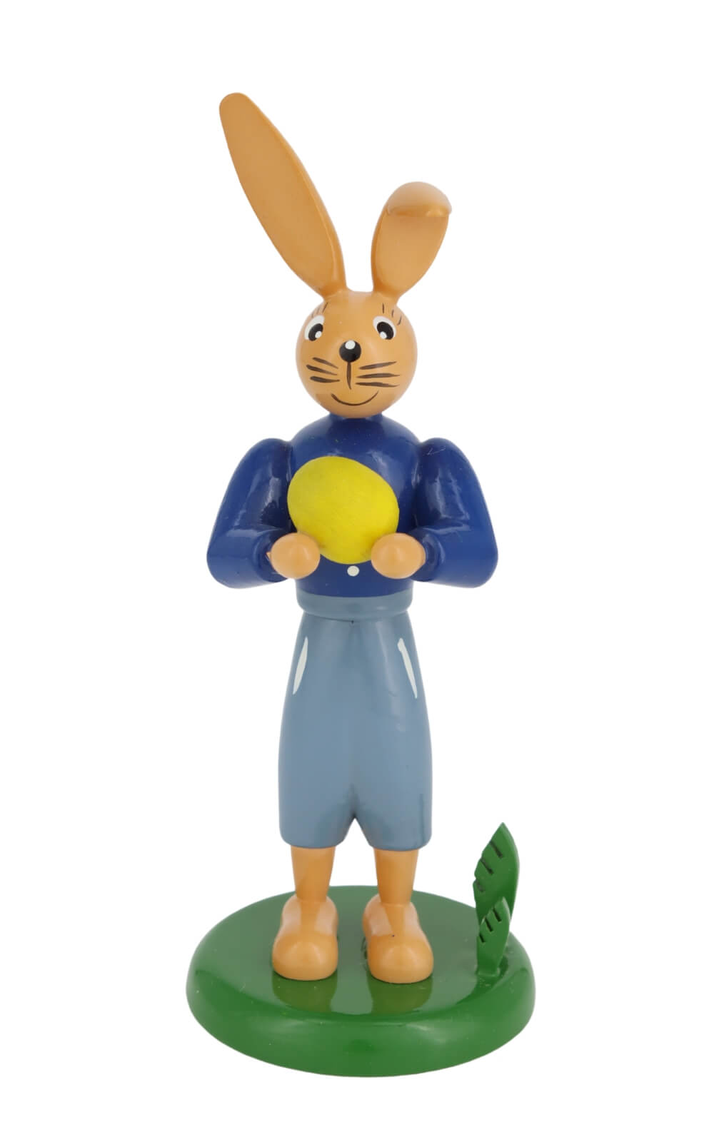 Osterhase mit langer Hose und Ei, 12 cm von Holzkunst Gahlenz