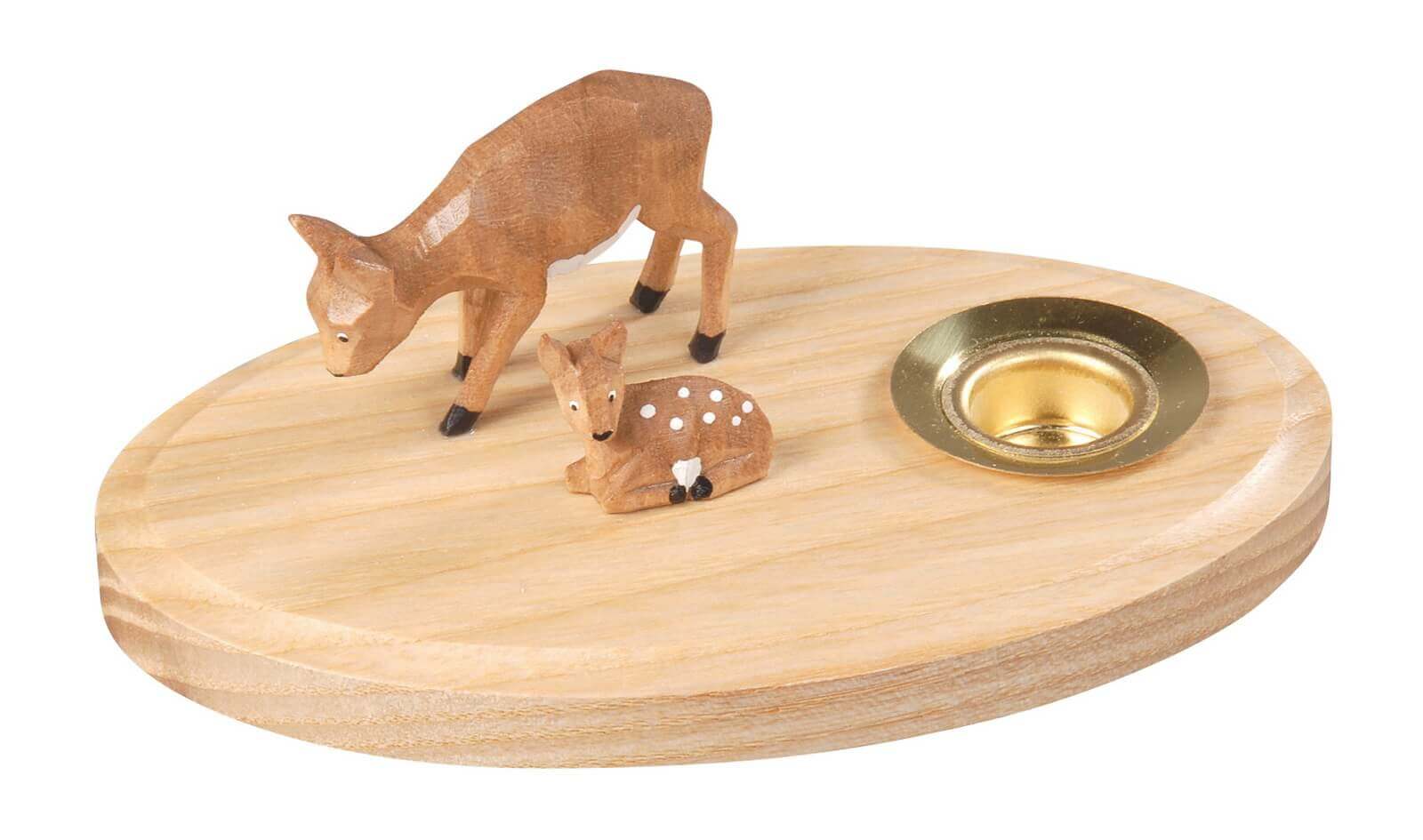 Candlestick with deer, 11 cm by Albin Preißler
