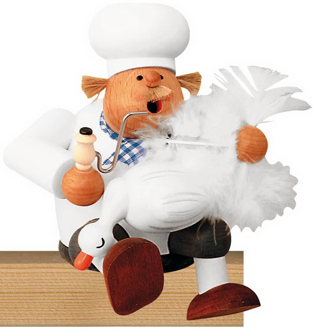 Smoking man edge stool cook with goose, 16 cm from KWO