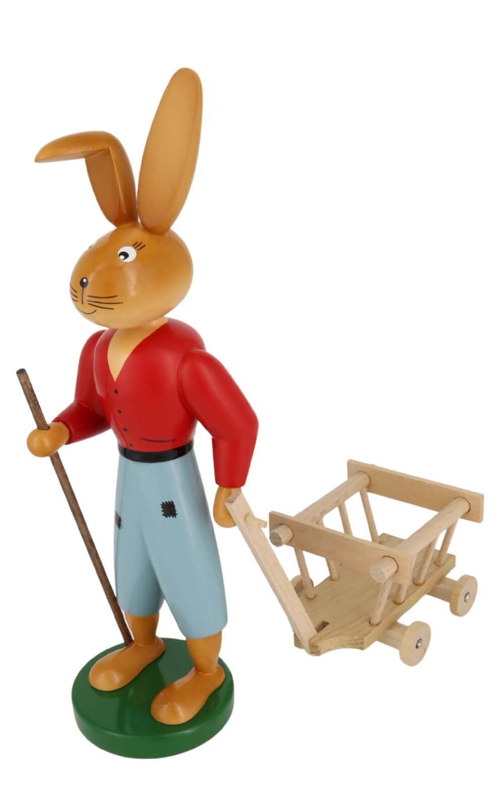 Osterhase mit Handwagen, 25 cm von Holzkunst Gahlenz_1