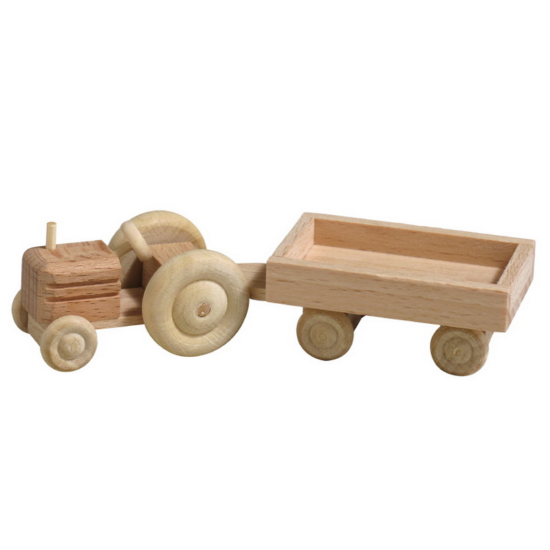 Tractor with trailer, natural by Robbi Weber