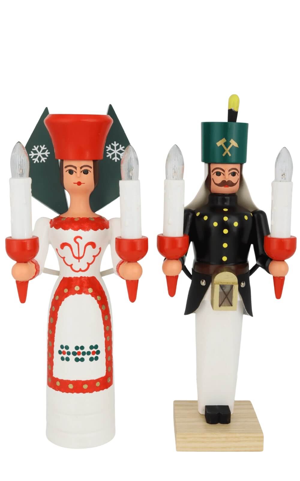 Engel und Bergmann aus Holz, 26 cm, bunt, elektrisch beleuchtet von SEIFFEN.COM_4