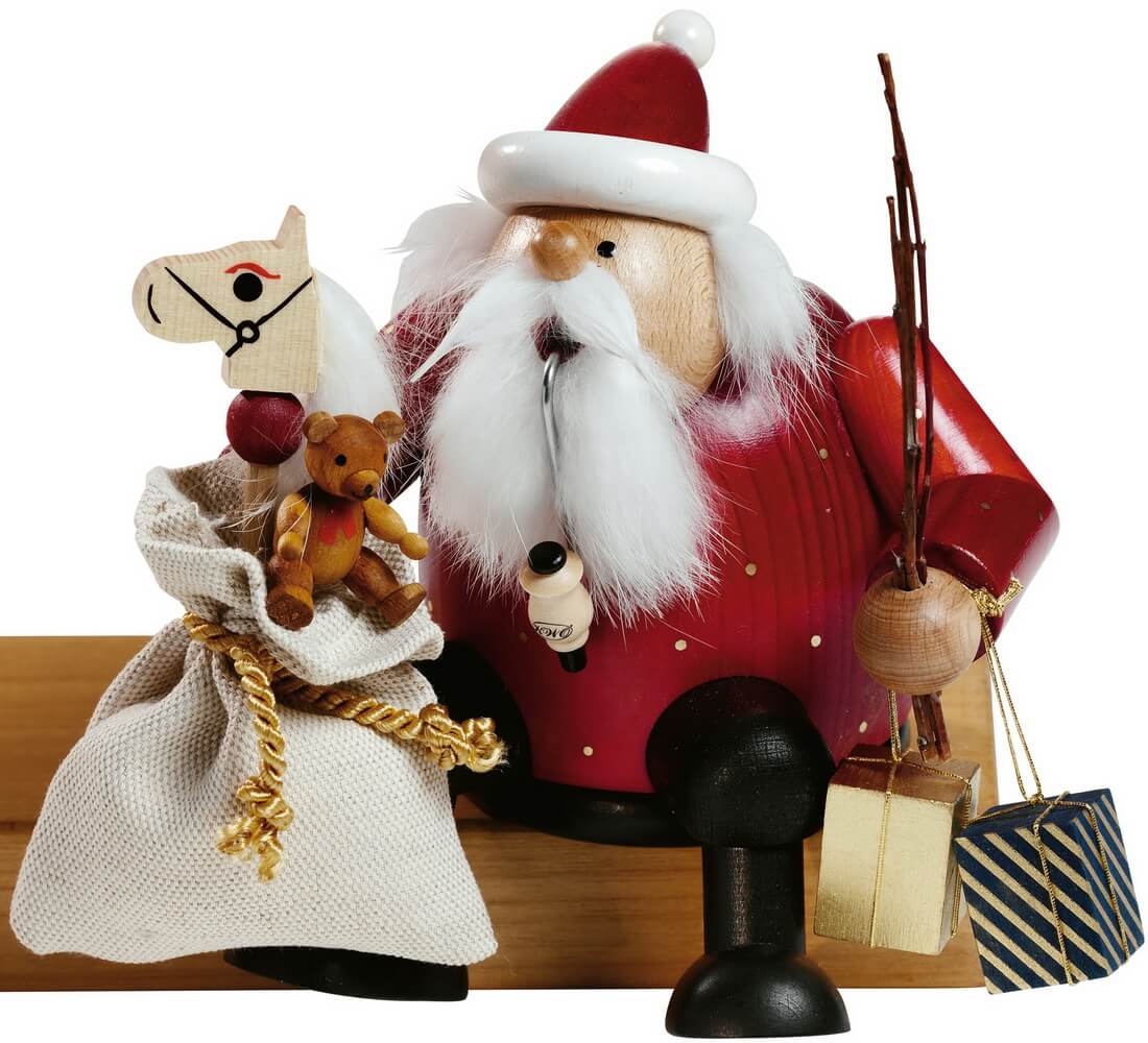 Smoking man edge stool Santa Claus, 15 cm by KWO