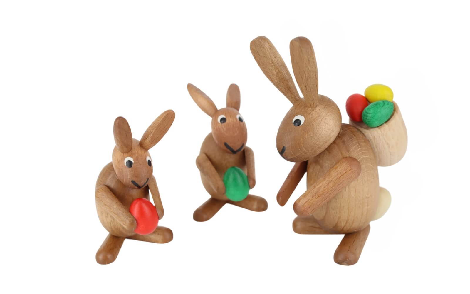 Osterhasengruppe, 3–teilig, braun, 5-8 cm von Jan Stephani