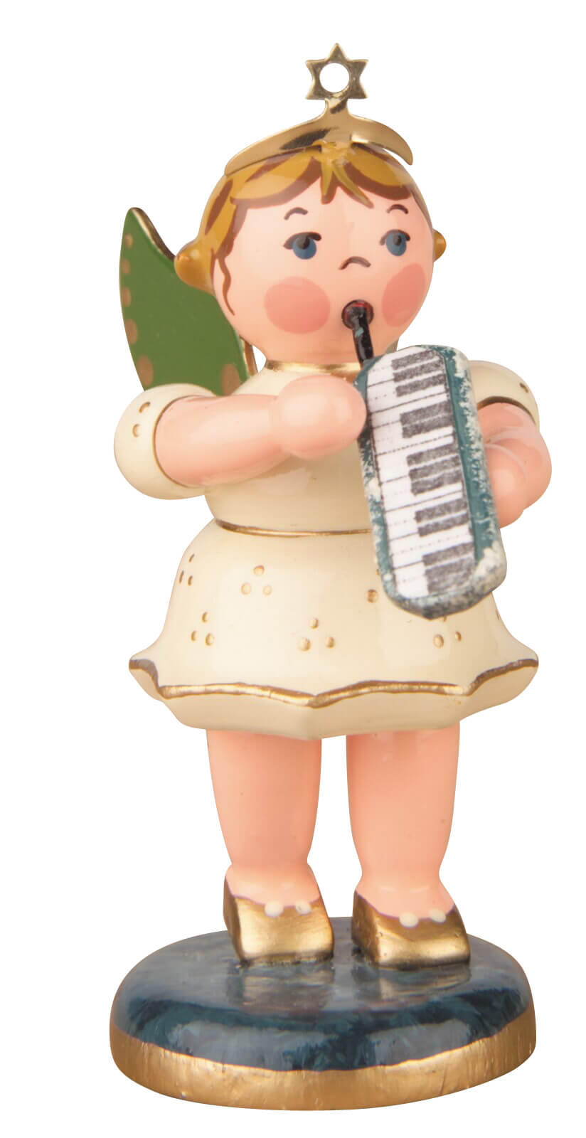 Christmas angel with melodica by Hubrig folk art