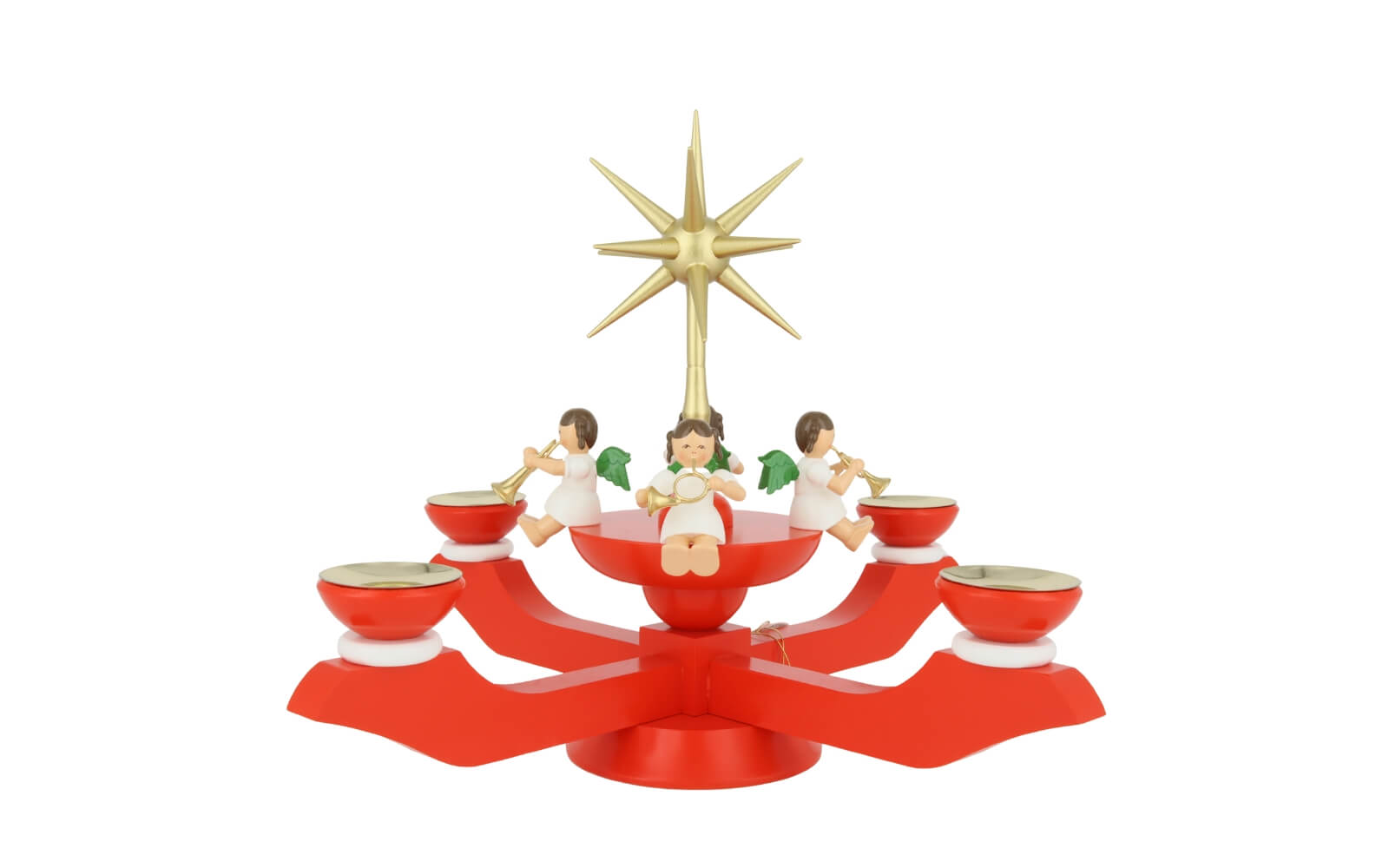 Advent candle holder with Christmas angel, red by Richard Glässer_1
