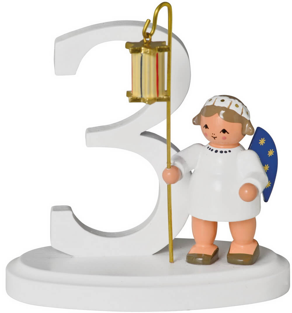 Christmas angel with number 3, 7 cm by KWO