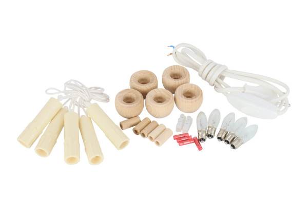 Elektrobausatz für 5er Schwibbogen mit Tülle und Muffe von SEIFFEN.COM